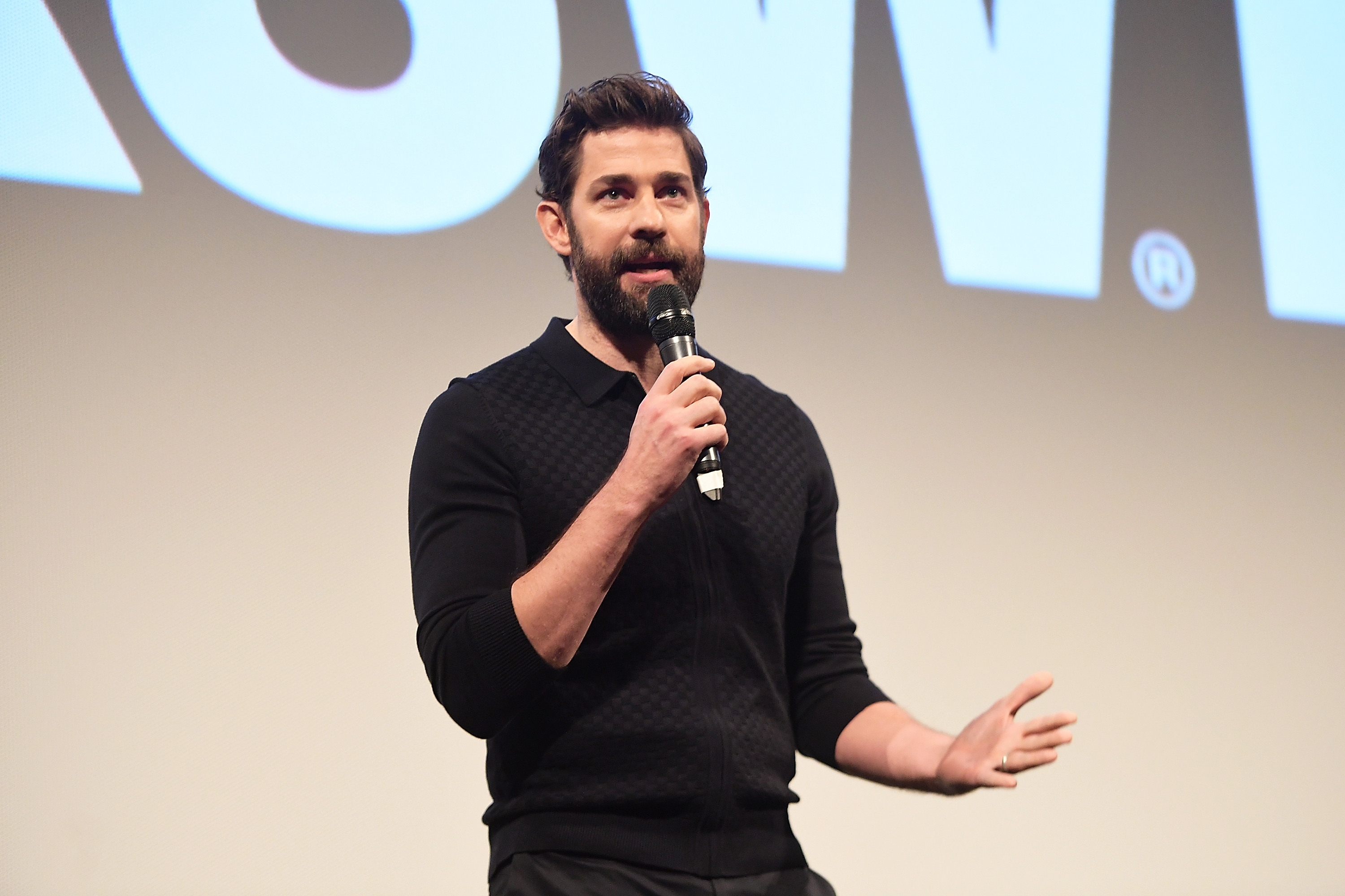John Krasinski during the Q&A for A Quiet Place.