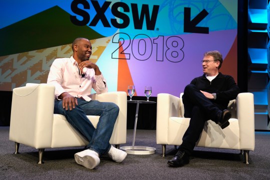 Ta-Nehisi Coates (L) and The Atlantic's Jeffrey Goldberg speak onstage at SXSW Convergence Keynote: Ta-Nehisi Coates during SXSW at Austin Convention Center on March 10, 2018 in Austin, Texas. (Photo by Ismael Quintanilla/Getty Images for SXSW)