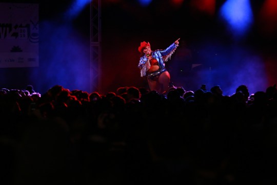 Lizzo performs onstage at Ticketmaster at Stubb's.