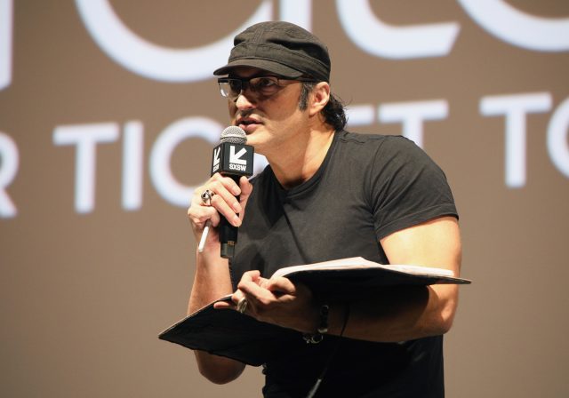 Robert Rodriguez Robert Rodriguez speaks onstage at The Robert Rodriguez Film School and Red 11 premiere at Atom Theater.