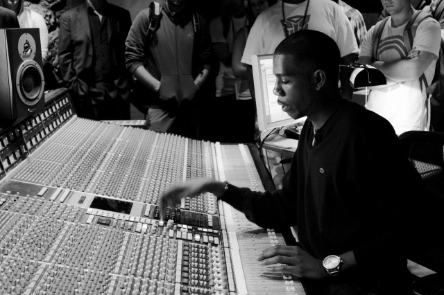 Young Guru at the controls.