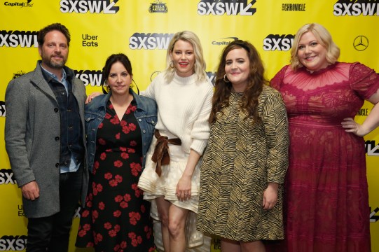 (L-R) Max Handelman, Alexandra Rushfield, Elizabeth Banks, Aidy Bryant, and Lindy West at the Shrill World Premiere – Photo by Sean Mathis/Getty Images for SXSW