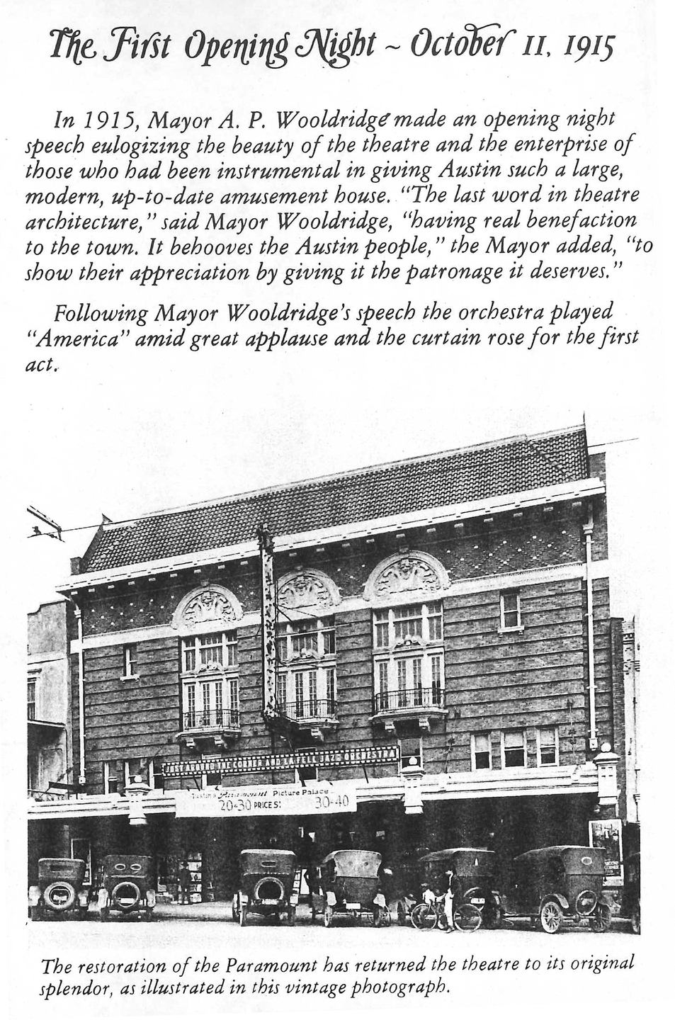 Paramount grand opening article