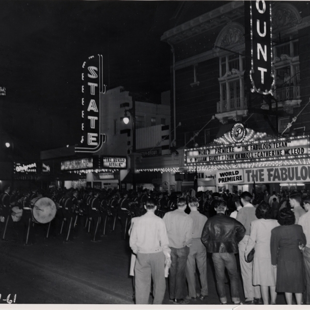 World premiere of The Fabulous Texan at the Paramount Theatre in 1947.