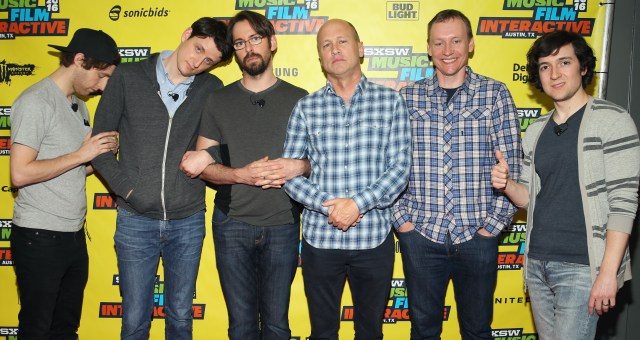 (L-R) Actors Thomas Middleditch, Zach Woods, Martin Starr, writer/director/producer Mike Judge, executive producer Alec Berg and actor Josh Brener attend 'SILICON VALLEY: Making the World a Better Place' during the 2016 SXSW Music, Film + Interactive Festival at Austin Convention Center on March 12, 2016 in Austin, Texas. (Photo by Steve Rogers Photography/Getty Images for SXSW)