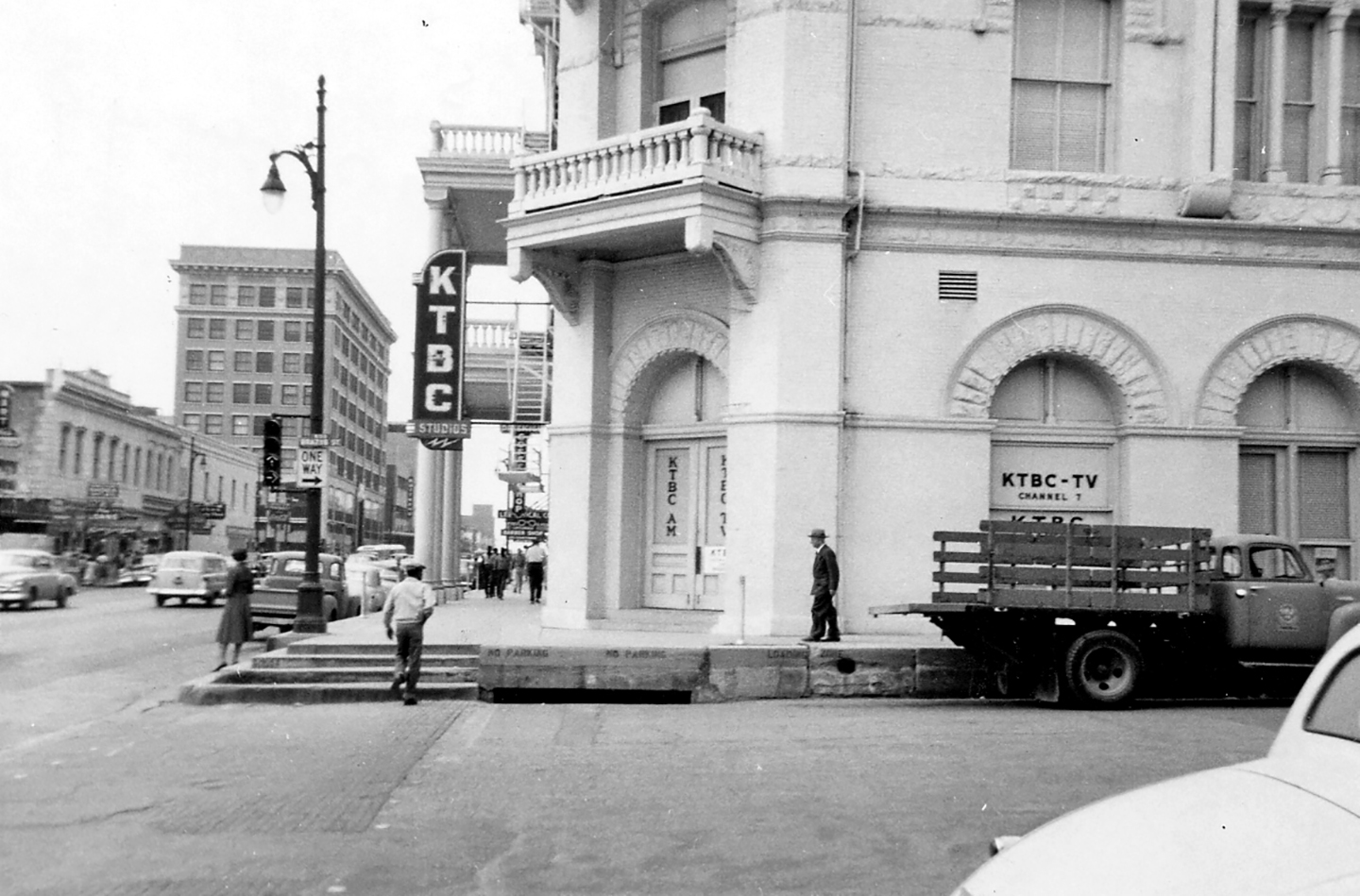 historic image of Sixth and Brazos in Austin Texas, KTBC Studios