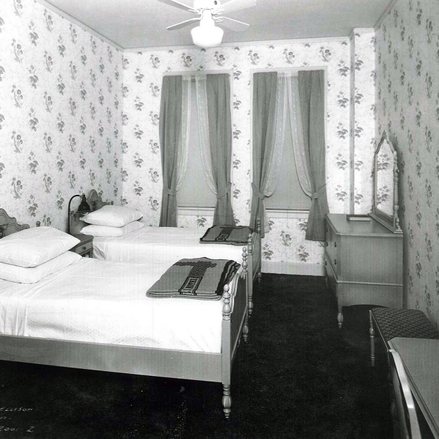 Historic Driskill guestroom at the hotel in Austin, Texas