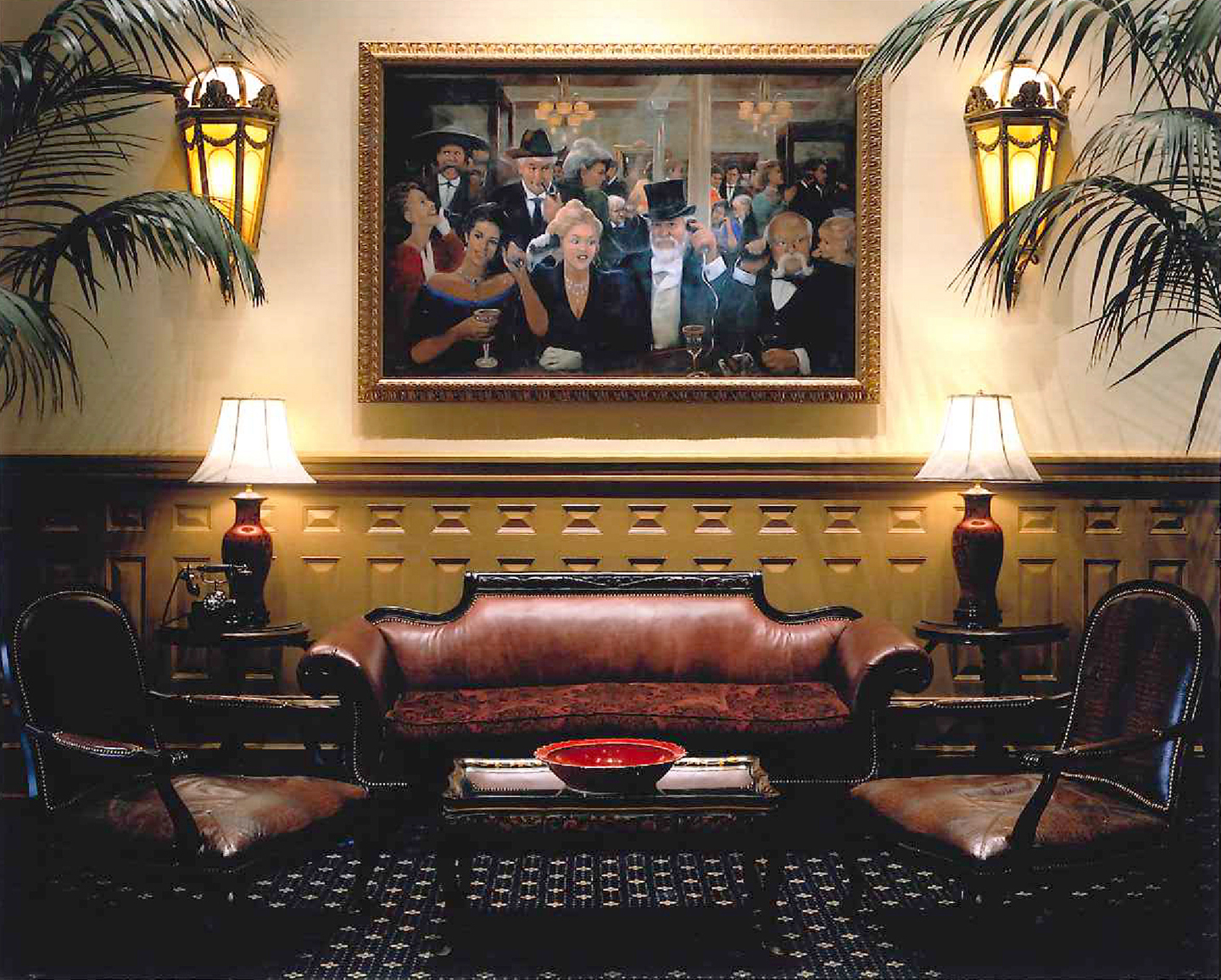 A painting on the wall of the Driskill Hotel in Austin, Texas