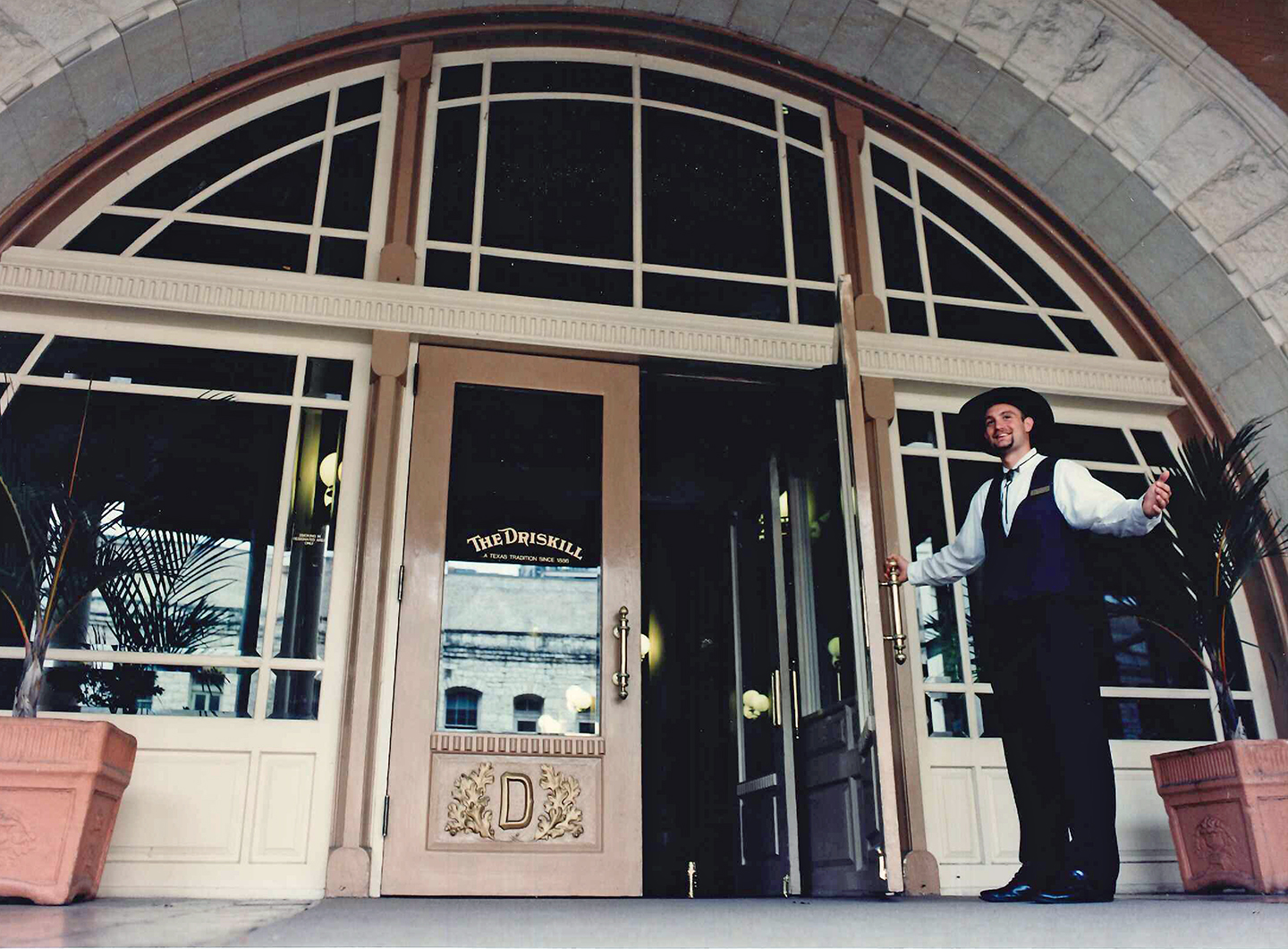 The Driskill Hotel Entrance in the late Nineties in Austin, Texas
