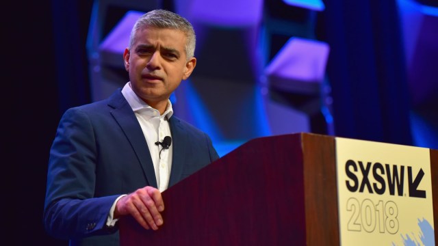 SXSW Keynote Sadiq Khan, Mayor of London speaks onstage - SXSW 2018. Photo by Jason Bollenbacher/Getty Images for SXSW