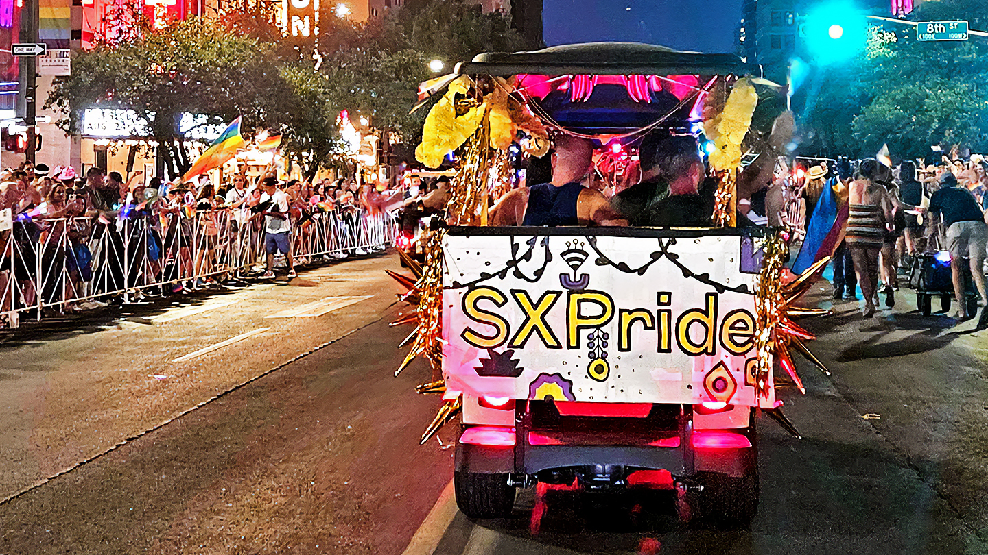 Austin Pride Parade 2023 - SXSW In Front Of The Paramount On Golf Carts