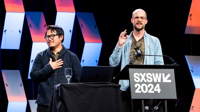 Keynote Speakers Daniel Kwan and Daniel Scheinert – SXSW 2024 – Photo by Lauren Hartmann Keynote Speakers Daniel Kwan and Daniel Scheinert – SXSW 2024 – Photo by Lauren Hartmann