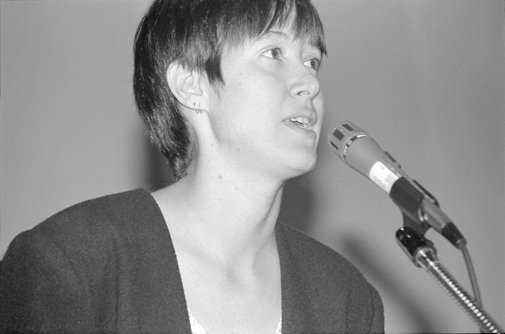 Michelle Shocked at SXSW 1992. Photo by Martha Grenon.