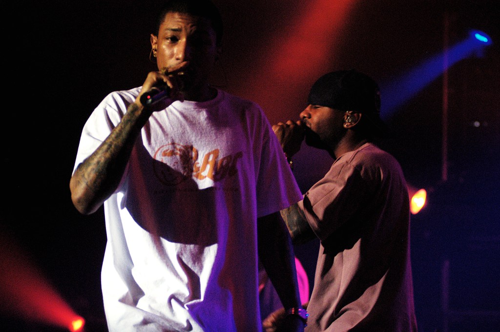 N.E.R.D. performs at the 2004 SXSW Music Festival in Austin, TX. © Charlie Fonville / Retna Ltd.