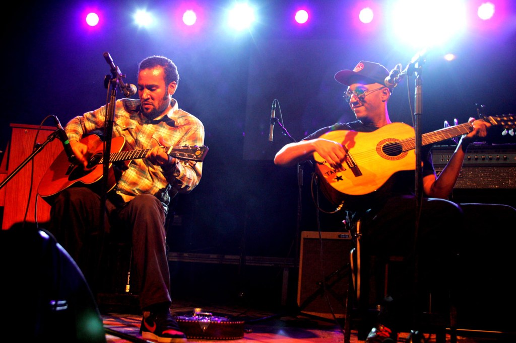 Ben Harper & Tom Morello at SXSW Music 2008. Photo by Gary Miller.